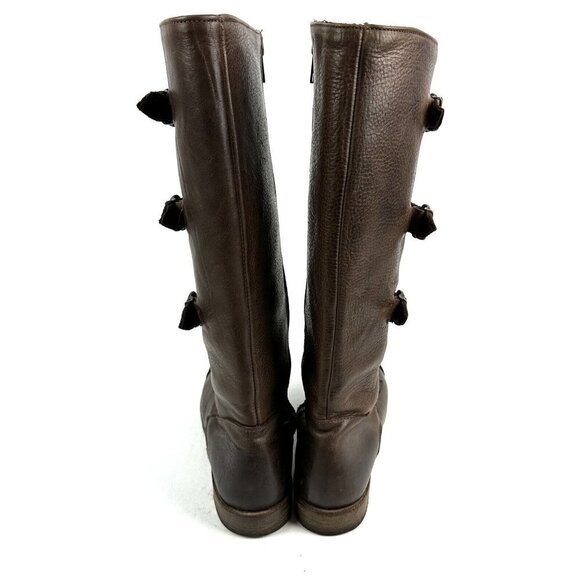 Vintage Shoe Company Boots 8 Bastrop Brown Leather Tall Harness Womens Made USA - Picture 6 of 14